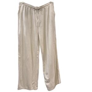 Blenca Linen Blend Wide Leg Pants XL Oatmeal Coastal Minimalist Resortcore